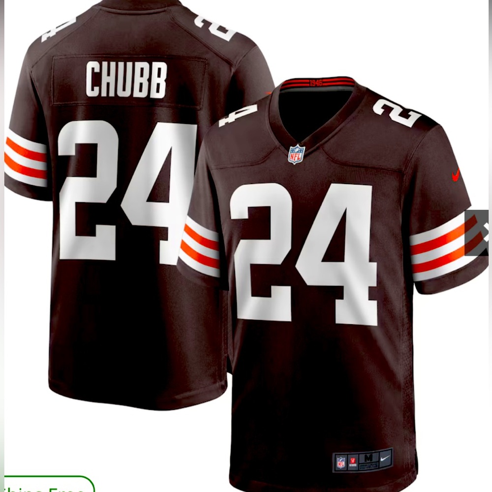 NWT NFL Men's Cleveland Browns Nick Chubb Nike Brown Player Game Jersey Medium